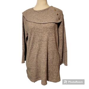 Adrienne Vittadini | Women's Cowl-Neck Sweater Grey | Medium